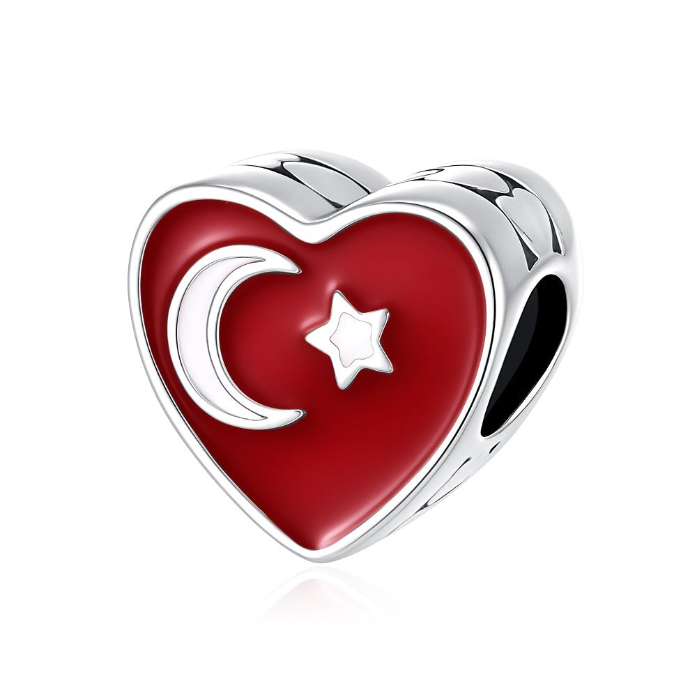 Amarante Jewelry Turkey Flag Heart Charm