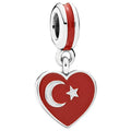 Amarante Jewelry Turkey Heart Flag Dangle Charm