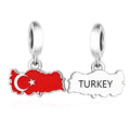 Amarante Jewelry Turkey Map Flag Dangle Charm