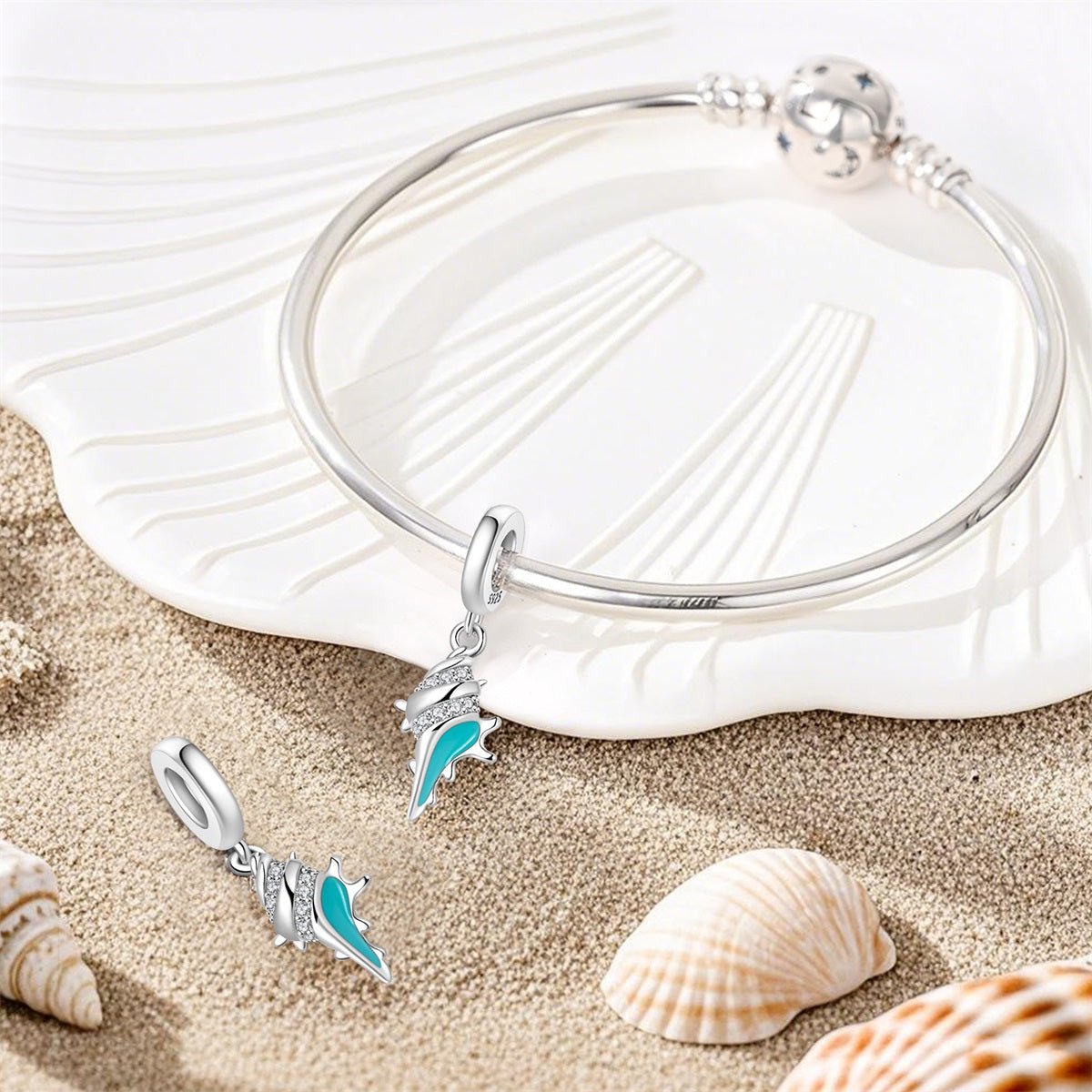 Amarante Jewelry Turquoise Conch Shell Dangle Charm