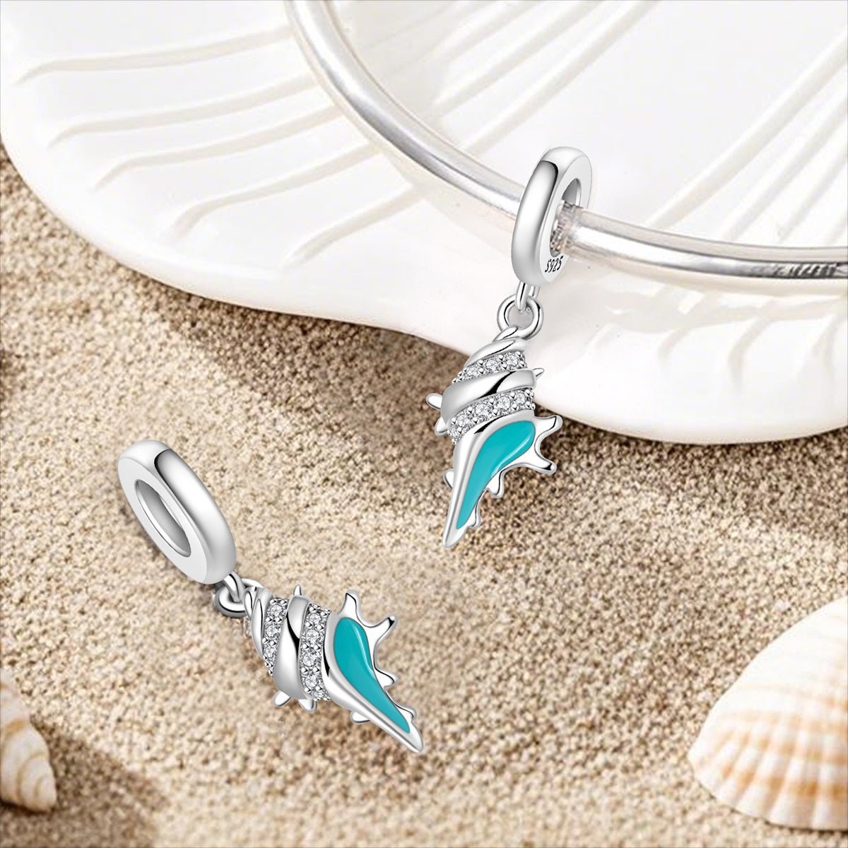 Amarante Jewelry Turquoise Conch Shell Dangle Charm