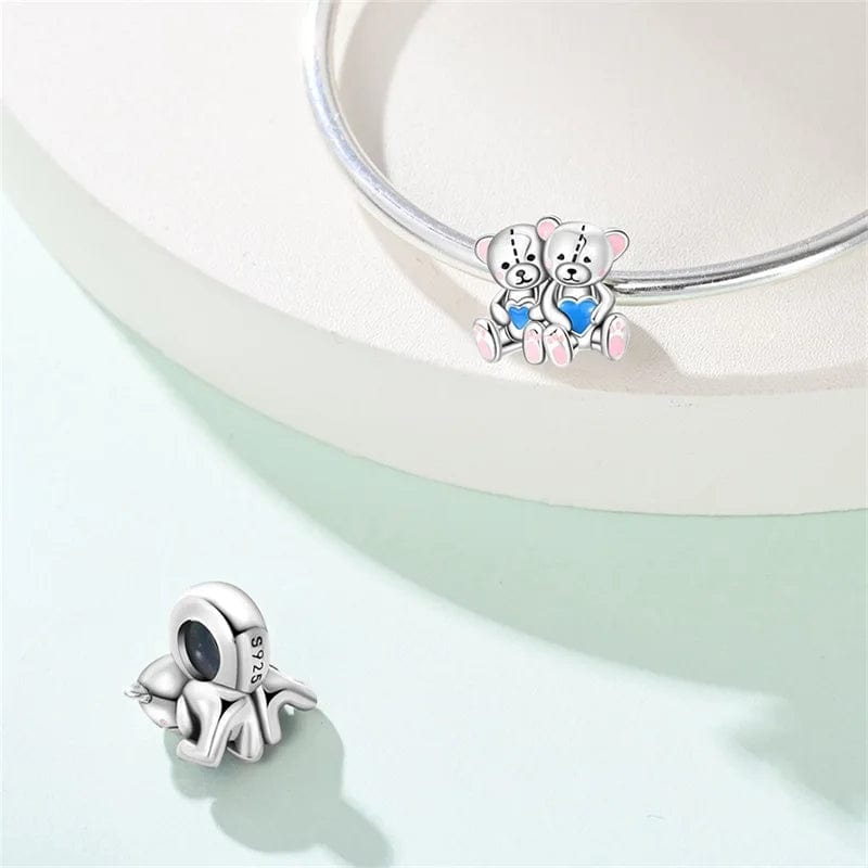 Amarante Jewelry Twin Teddy Bear Love Charm
