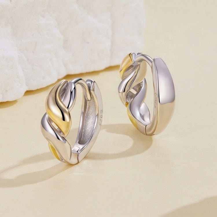 Amarante Jewelry Twisted Dual - Tone Glow Hoop Earrings