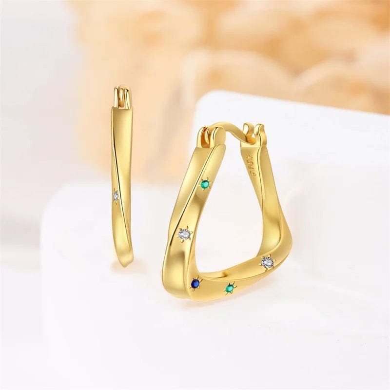 Amarante Jewelry Twisted Gold Hoop Earrings