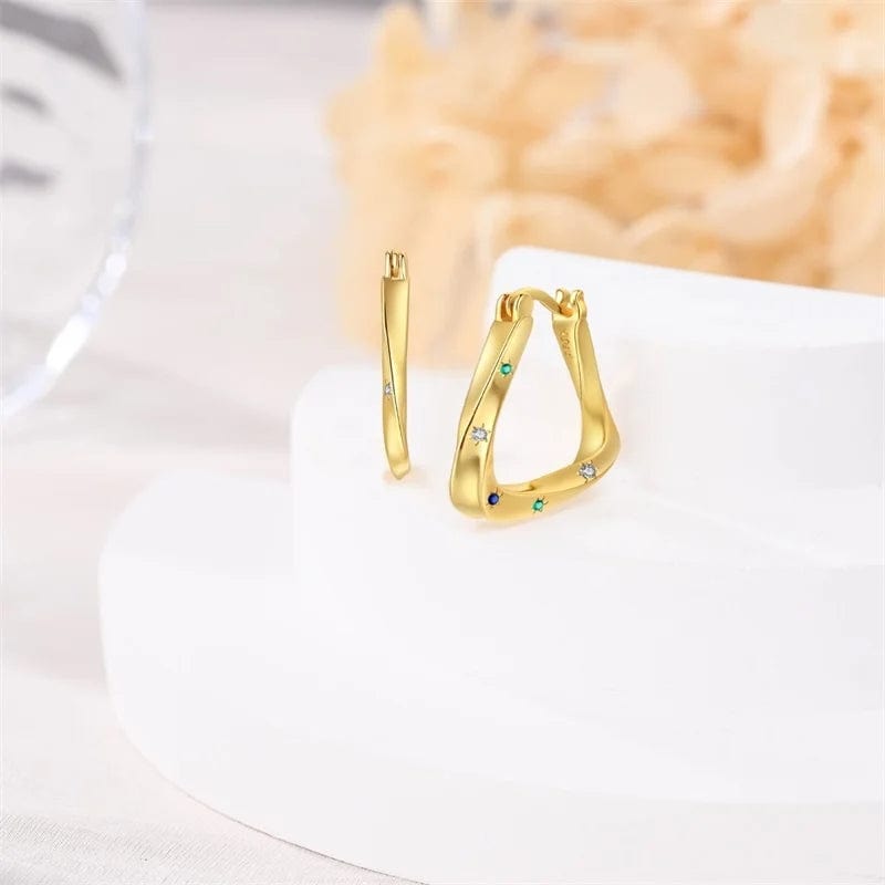 Amarante Jewelry Twisted Gold Hoop Earrings