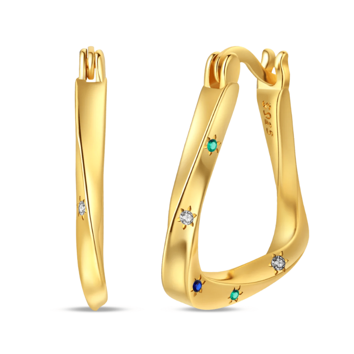 Amarante Jewelry Twisted Gold Hoop Earrings