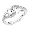 Amarante Jewelry Two Intertwined Hearts Crystal Ring