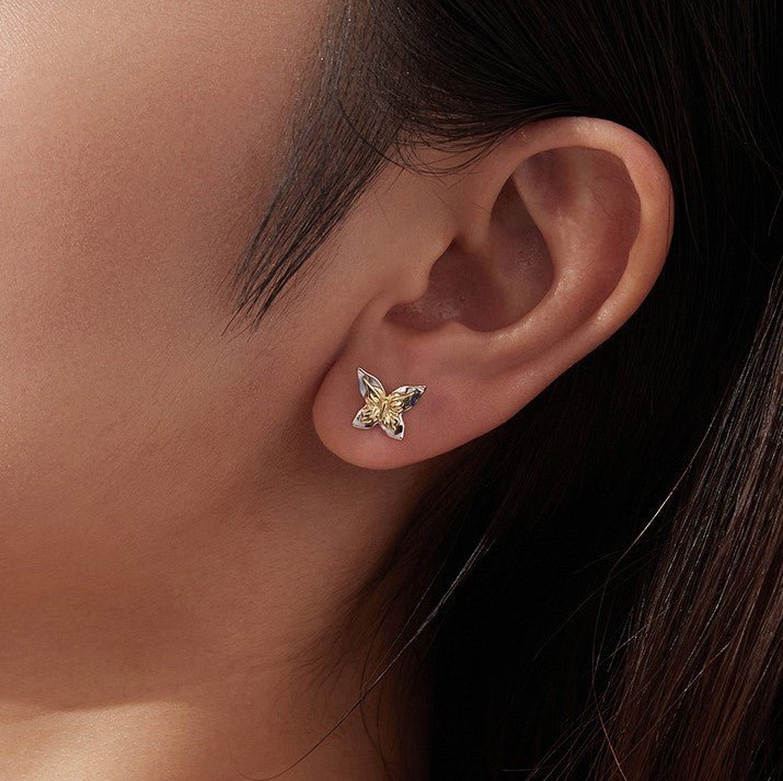 Amarante Jewelry Two - Tone Butterfly Stud Earrings