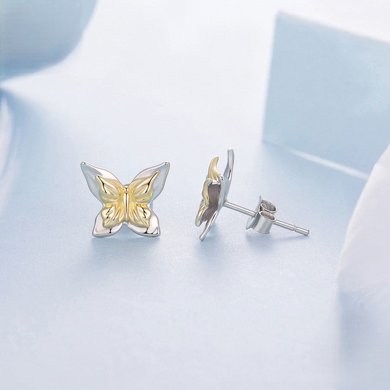 Amarante Jewelry Two - Tone Butterfly Stud Earrings