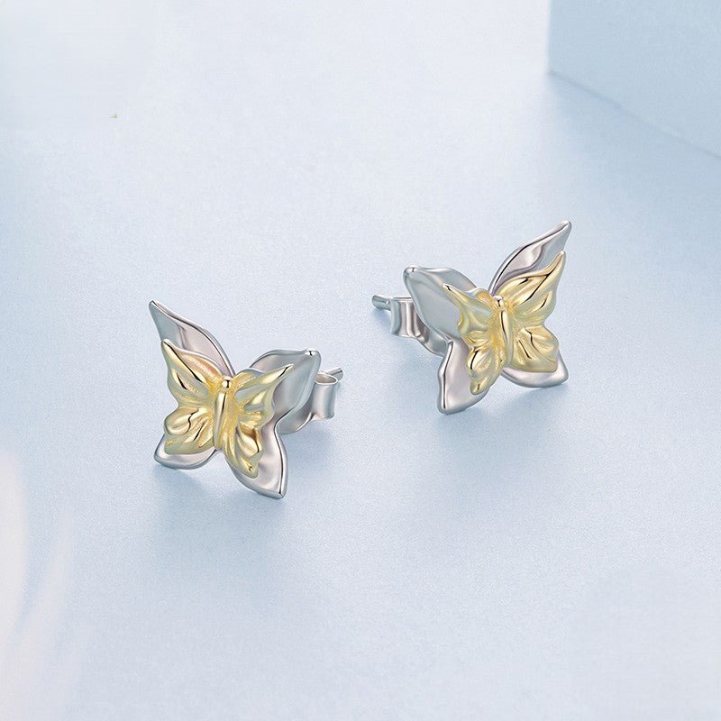Amarante Jewelry Two - Tone Butterfly Stud Earrings
