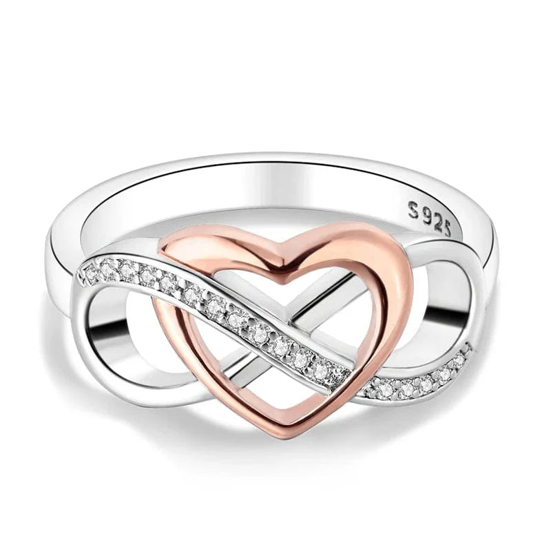 Amarante Jewelry Two - Tone Heart Knot S925 Sterling Silver Ring