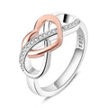 Amarante Jewelry Two - Tone Heart Knot S925 Sterling Silver Ring