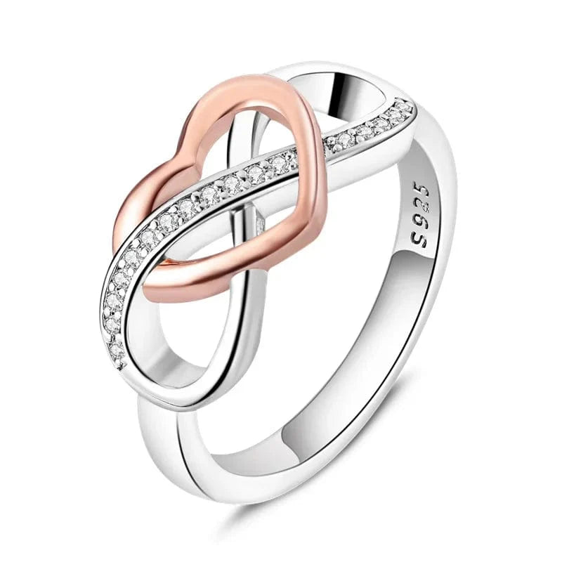 Amarante Jewelry Two - Tone Heart Knot S925 Sterling Silver Ring