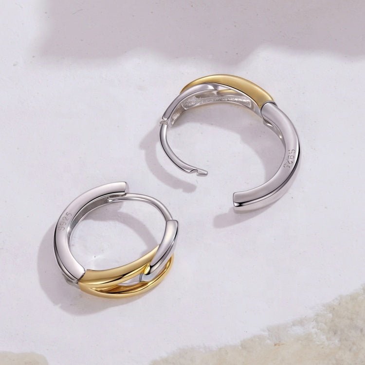 Amarante Jewelry Two - Tone Interlocking Loop Hoop Earrings