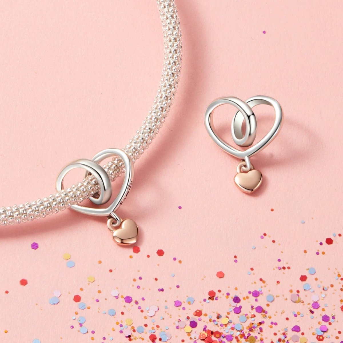 Amarante Jewelry Two - tone Wrapped Heart Charm