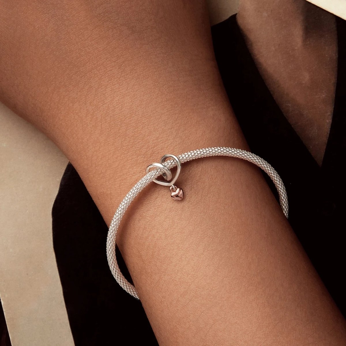 Amarante Jewelry Two - tone Wrapped Heart Charm