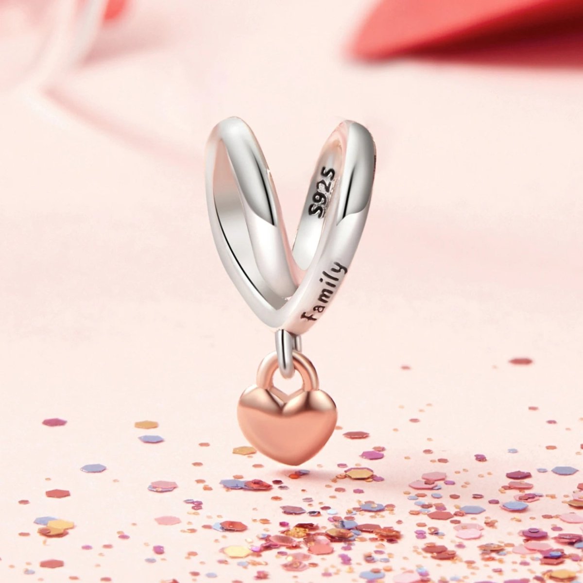 Amarante Jewelry Two - tone Wrapped Heart Charm