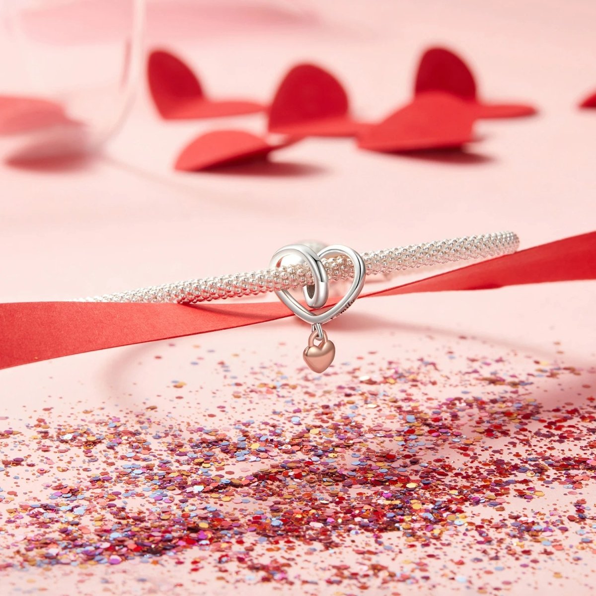 Amarante Jewelry Two - tone Wrapped Heart Charm