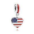 Amarante Jewelry US Heart Flag Dangle Charm