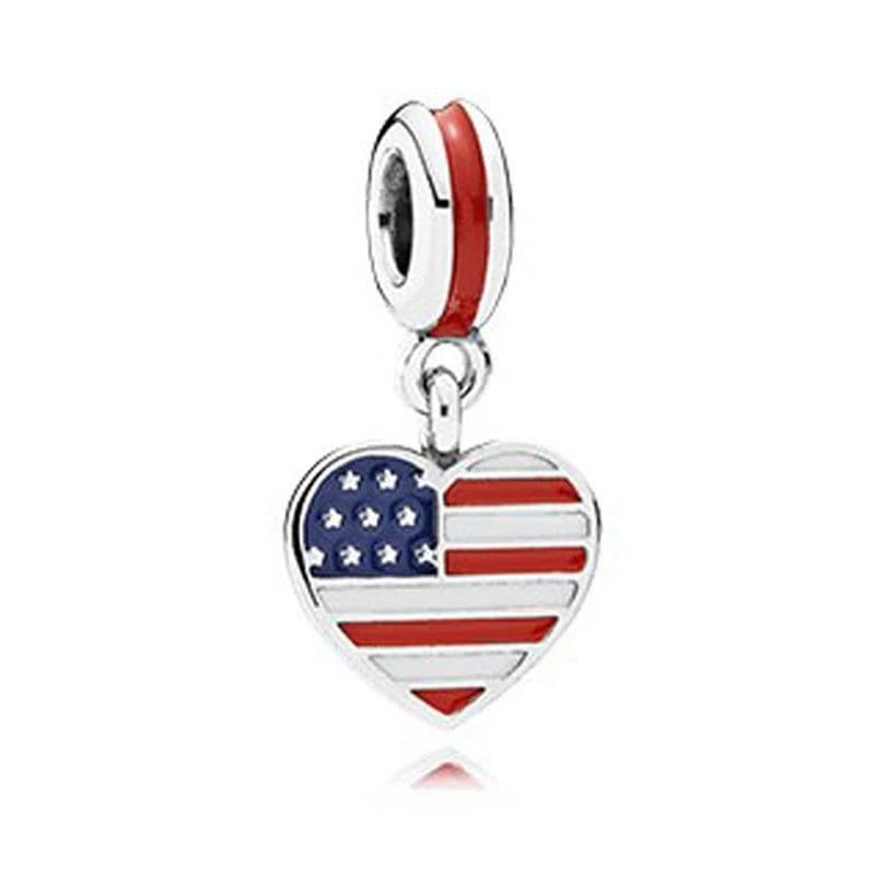 Amarante Jewelry US Heart Flag Dangle Charm