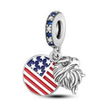 Amarante Jewelry USA Flag Eagle Dangle Charm