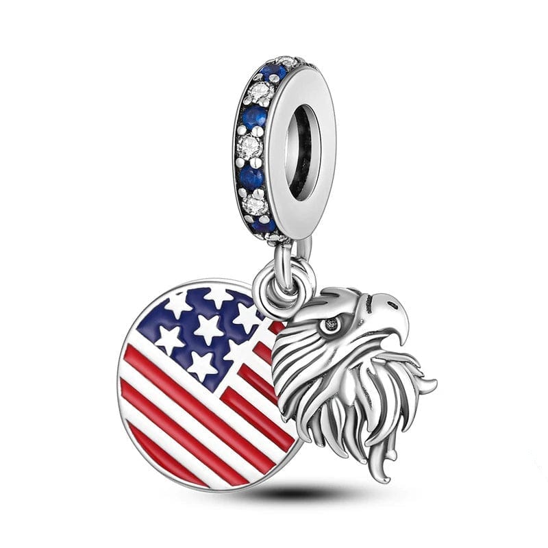 Amarante Jewelry USA Flag Eagle Dangle Charm