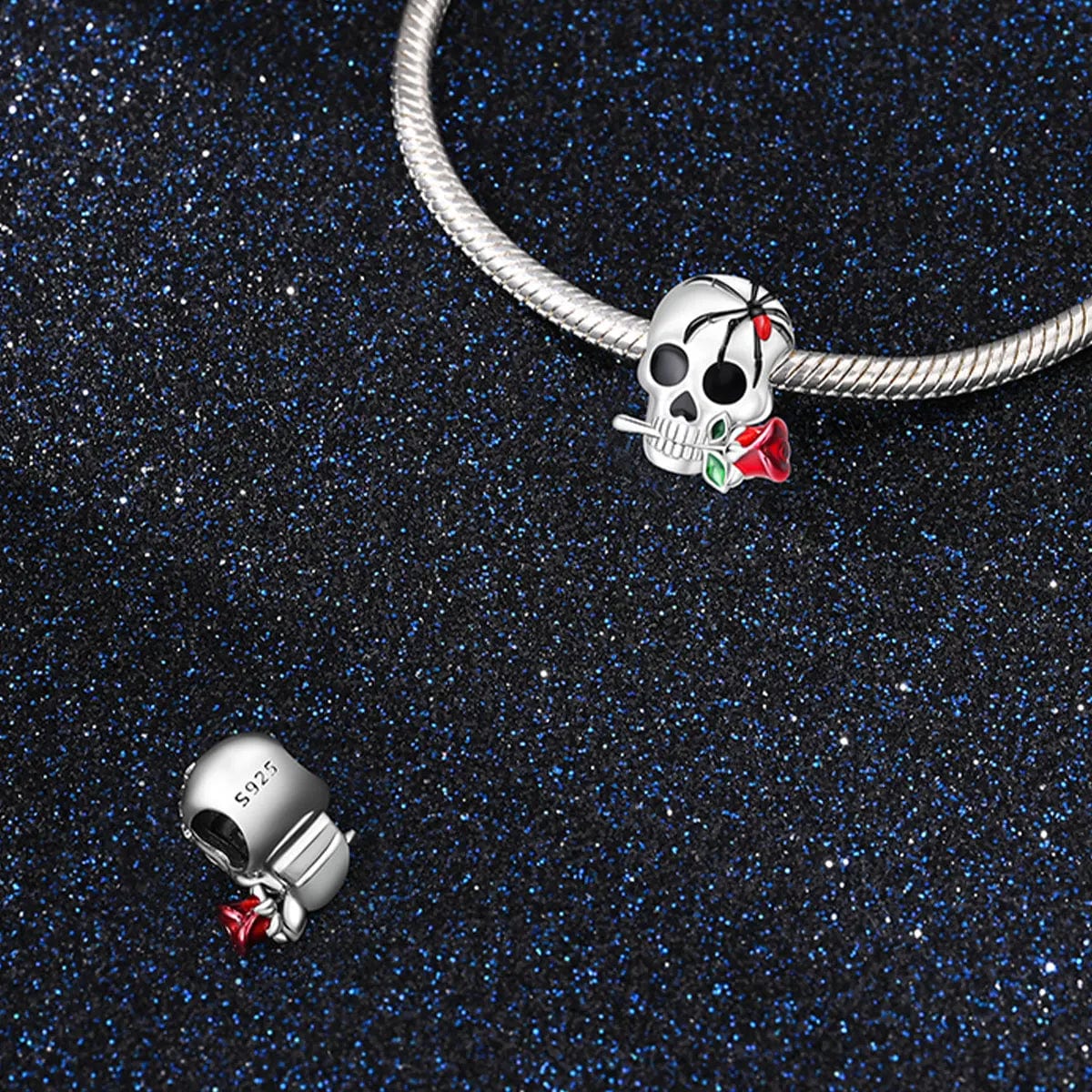 Amarante Jewelry Venomous Rose Skull Charm