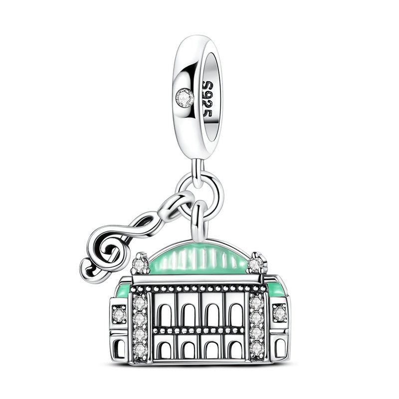 Amarante Jewelry Vienna Opera House with Musical Note Dangle Charm