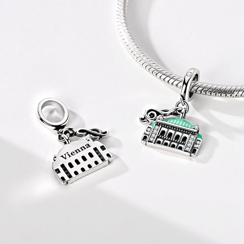 Amarante Jewelry Vienna Opera House with Musical Note Dangle Charm
