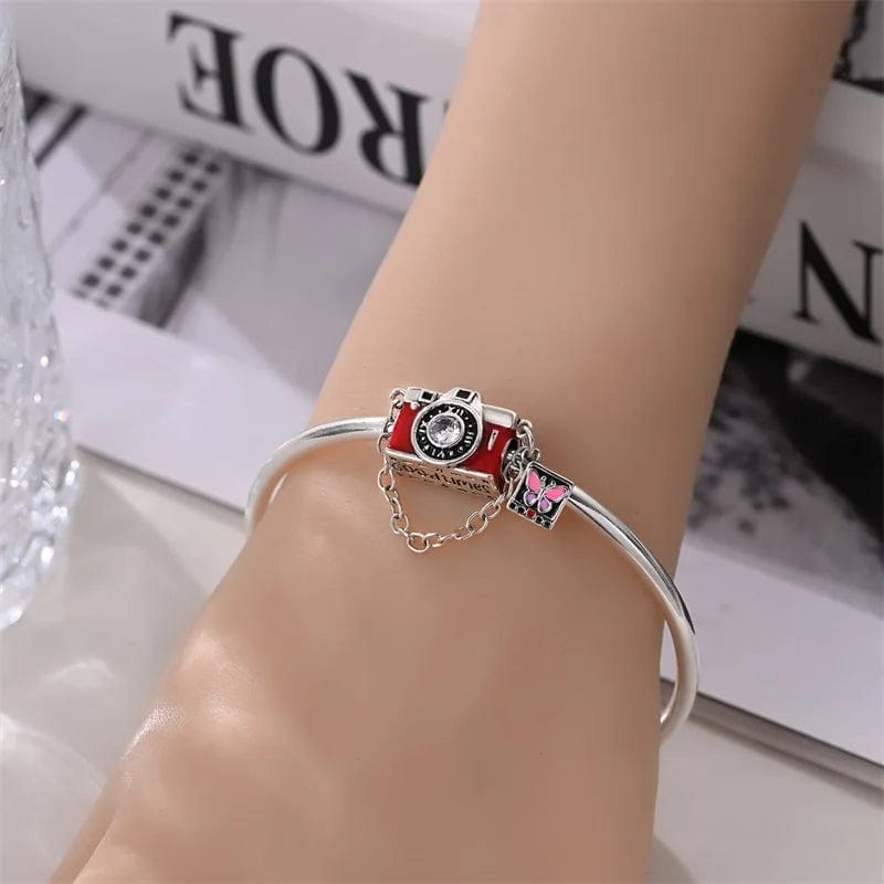 Amarante Jewelry Vintage Camera with Butterfly Film Accent Charm