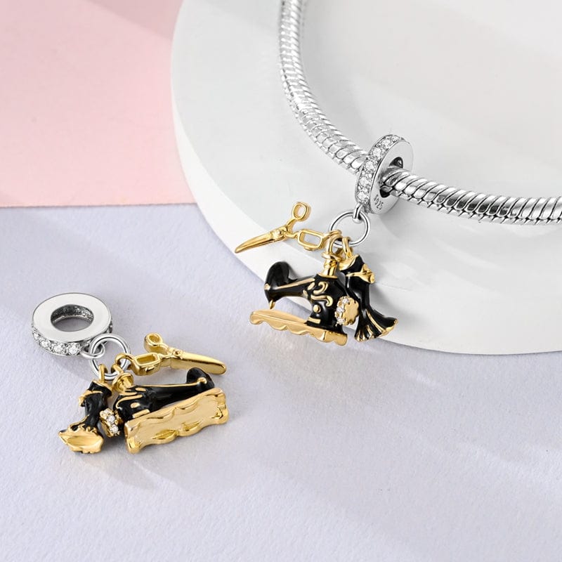 Amarante Jewelry Vintage Sewing Machine & Scissors Charm