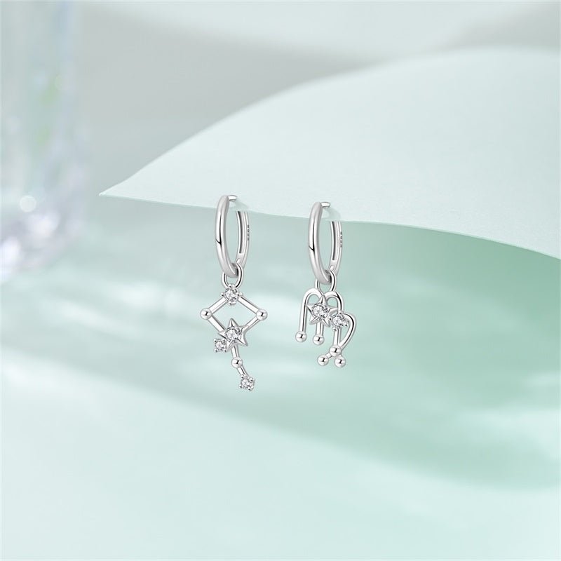 Amarante Jewelry Virgo Constellation Zodiac Hoop Earrings