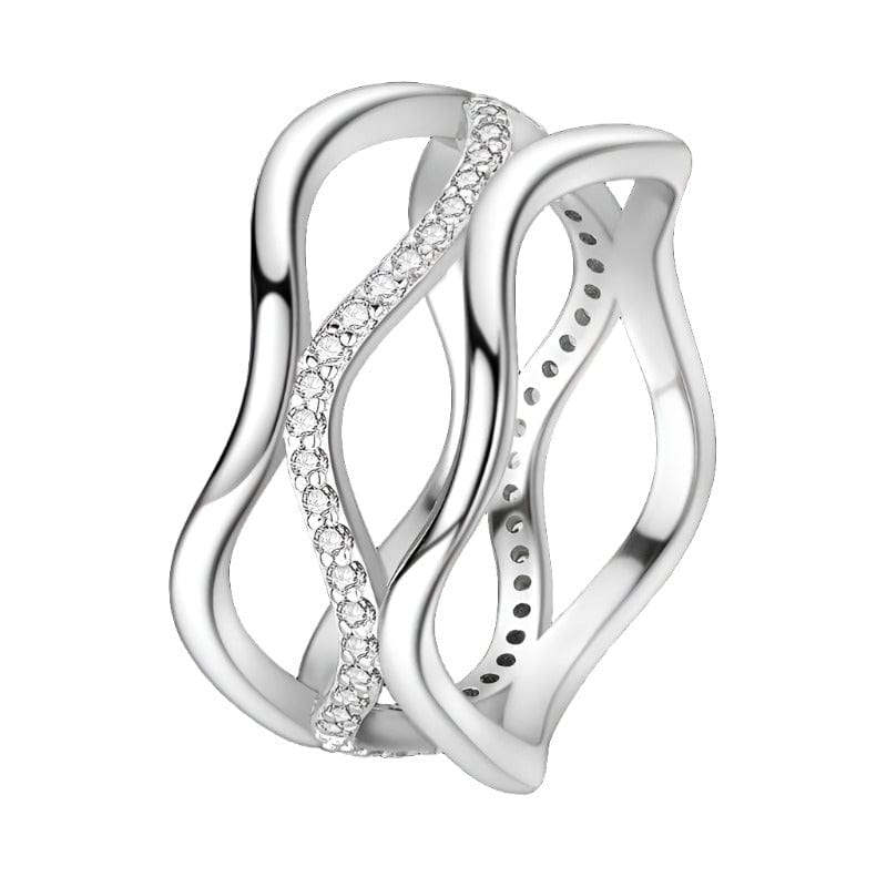 Amarante Jewelry Wave Shaped Silver Ring