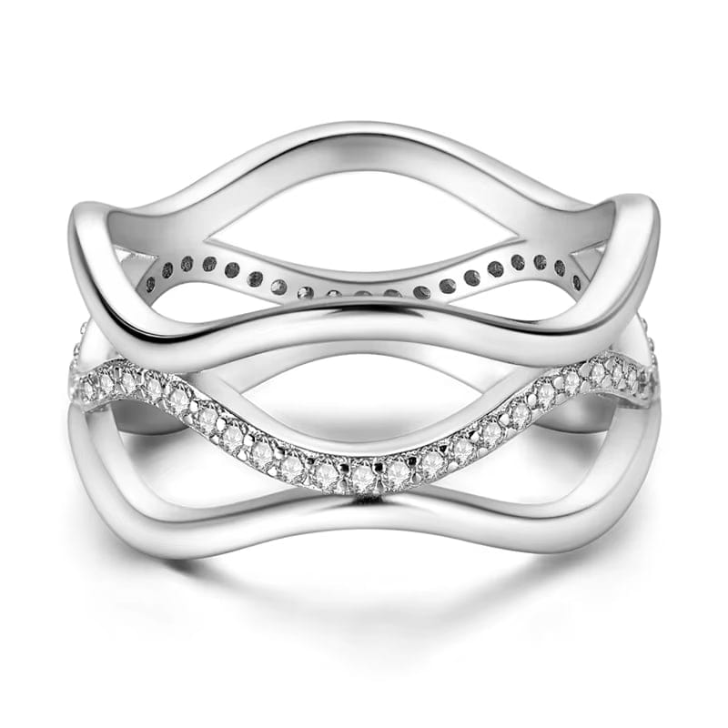 Amarante Jewelry Wave Shaped Silver Ring