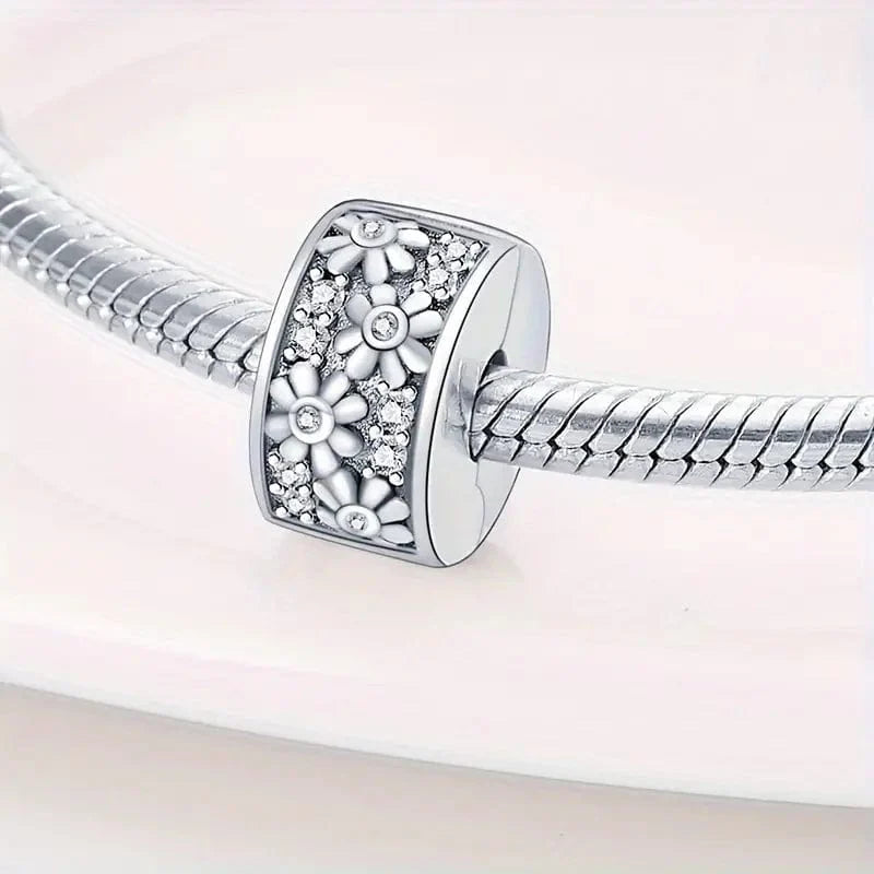 Amarante Jewelry White Daisy Flower Spacer Charm