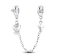 Amarante Jewelry White Dove and Cross Safety Chain
