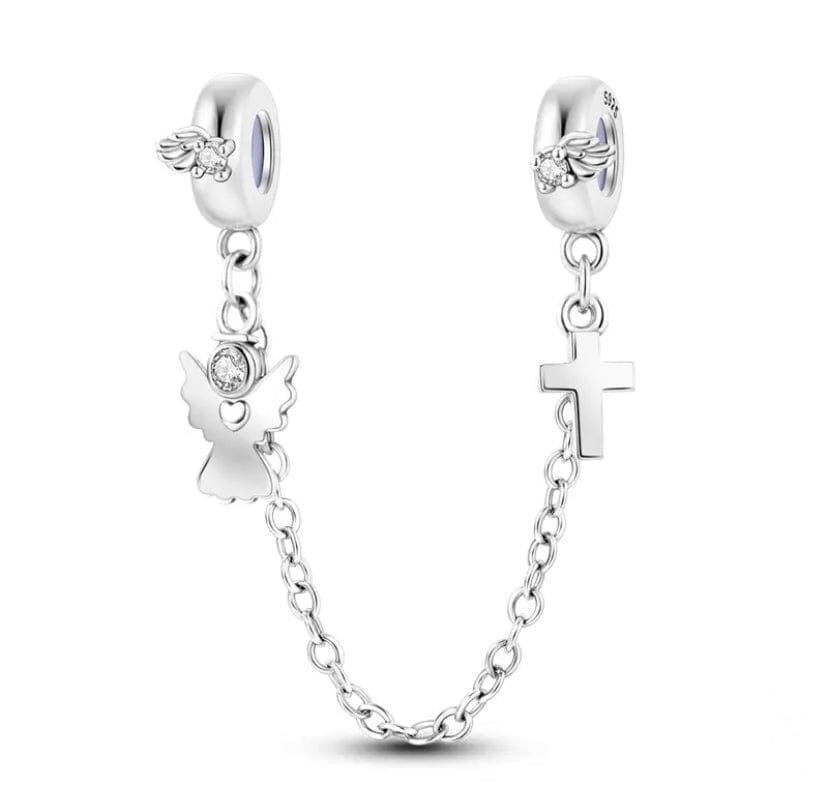 Amarante Jewelry White Dove and Cross Safety Chain
