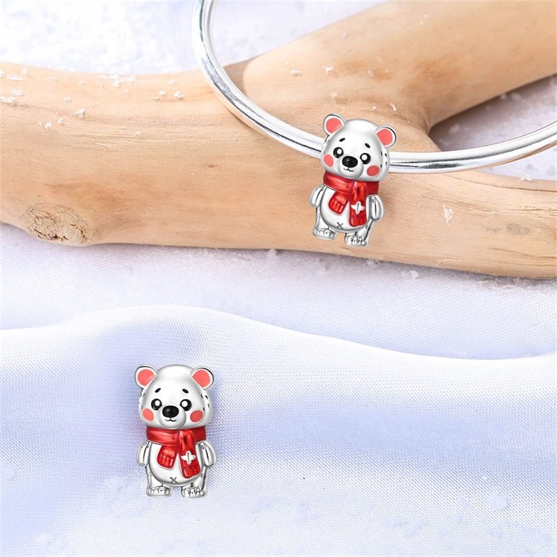 Amarante Jewelry Winter Bear with Red Scarf Charm