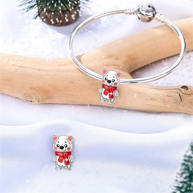 Amarante Jewelry Winter Bear with Red Scarf Charm