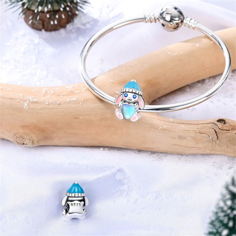 Amarante Jewelry Winter Bunny with Blue Heart Charm