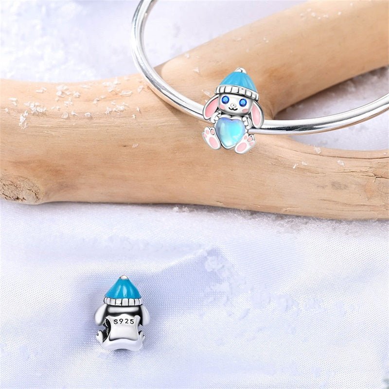 Amarante Jewelry Winter Bunny with Blue Heart Charm