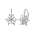 Amarante Jewelry Winter Crystal Snowflake Hoop Earrings