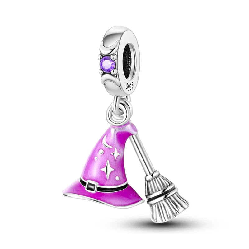 Amarante Jewelry Witch Hat and Broom Dangle Charm