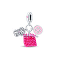 Amarante Jewelry Yarn, Knitted Fabric, & Button Charm