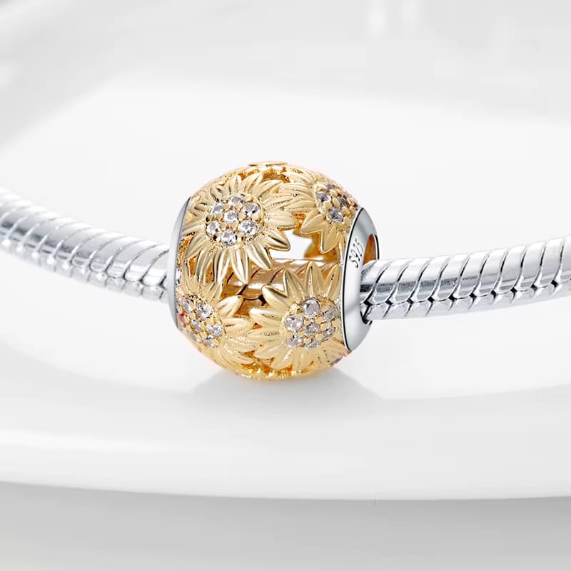 Amarante Jewelry Yellow Sunflower Gold Charm