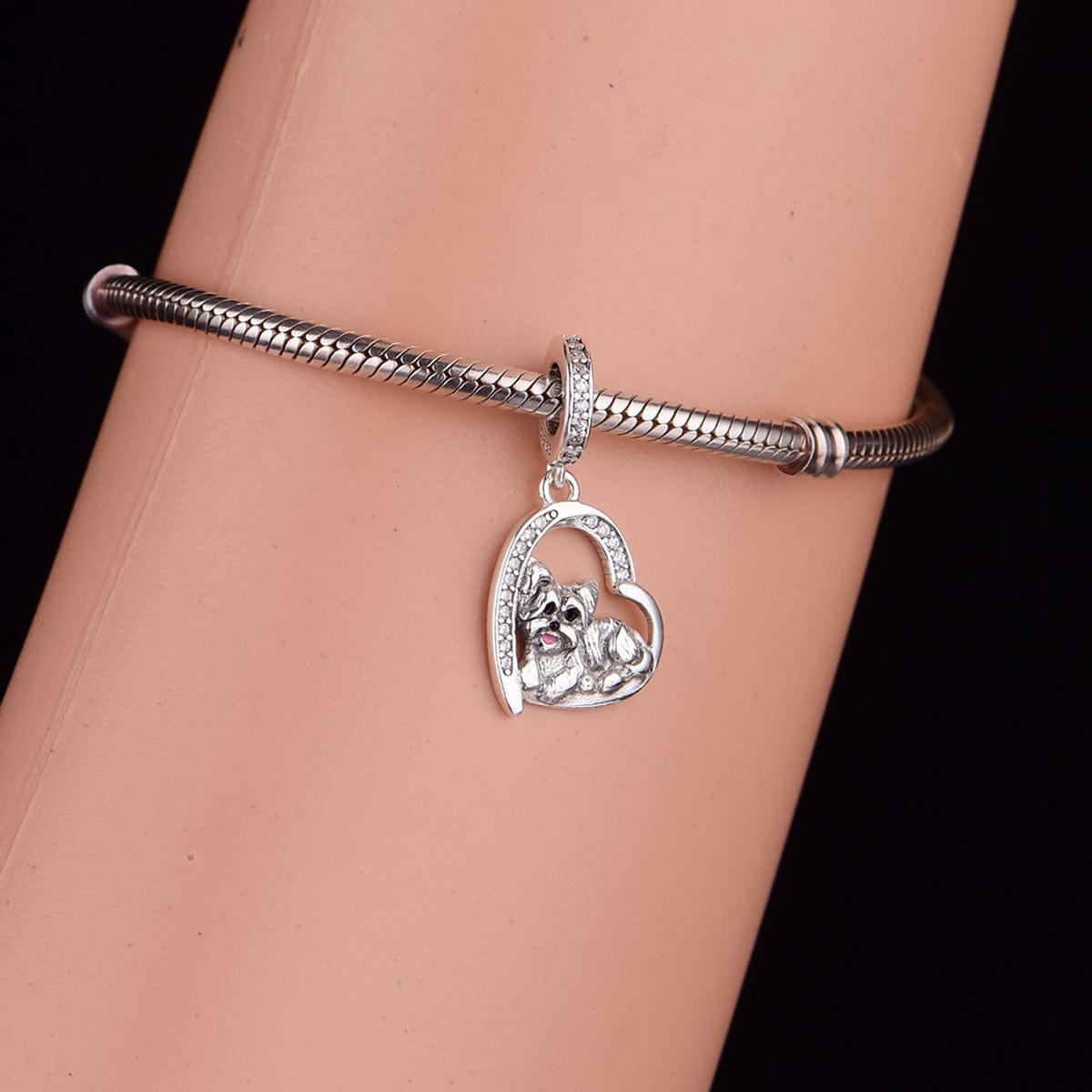 Amarante Jewelry Yorkie Love Heart Charm