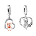 Amarante Jewelry Yorkshire Terrier Heart Dangle Charm Duo
